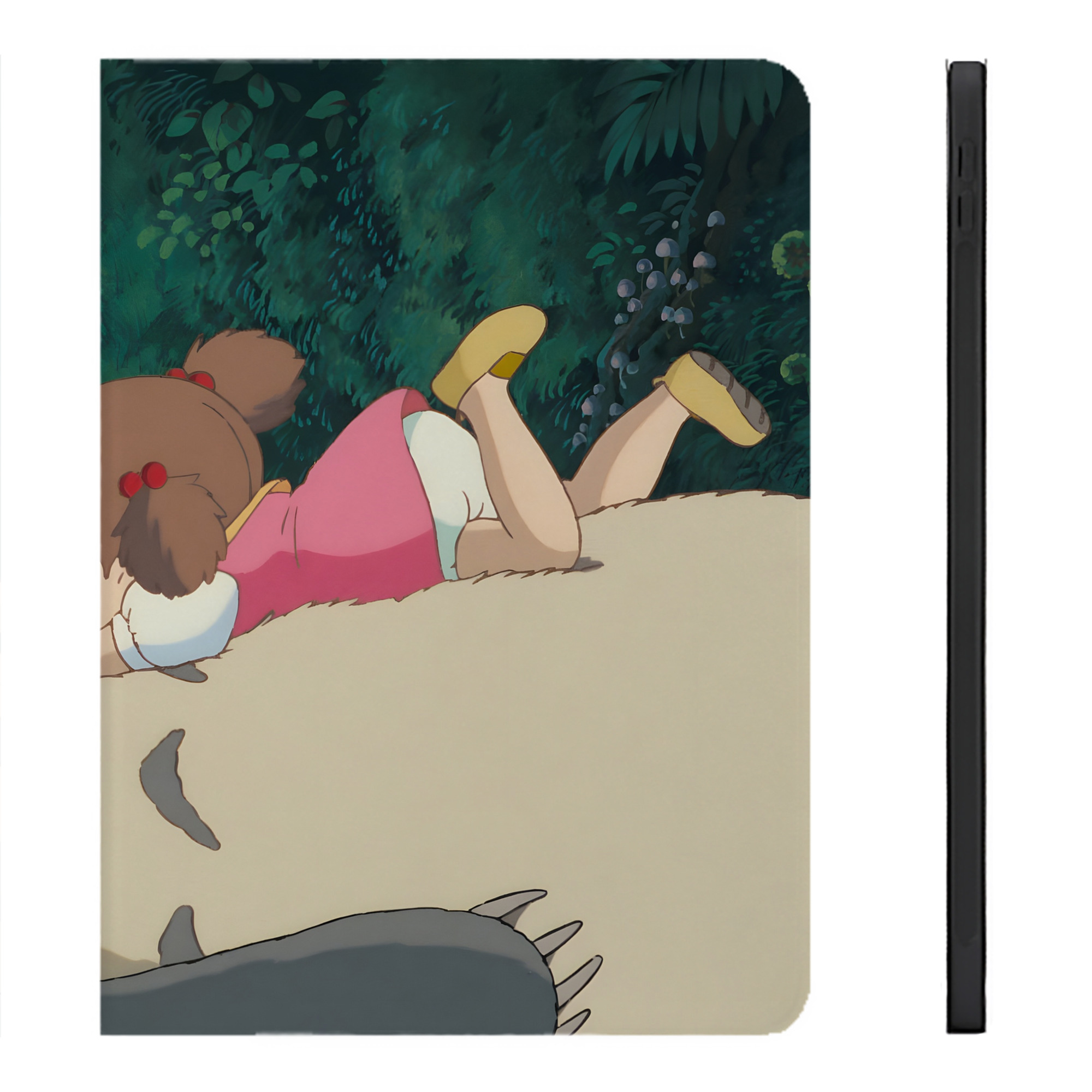 （画像用） となりのトトロ 草壁メイ 草壁サツキ My Neighbor Totoro Satsuki Kusakabe Mei Kusakabe IPadケース ペンホルダー付き ブックスタイルデザイン